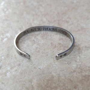 Silver Inspirational Cuff Bracelet